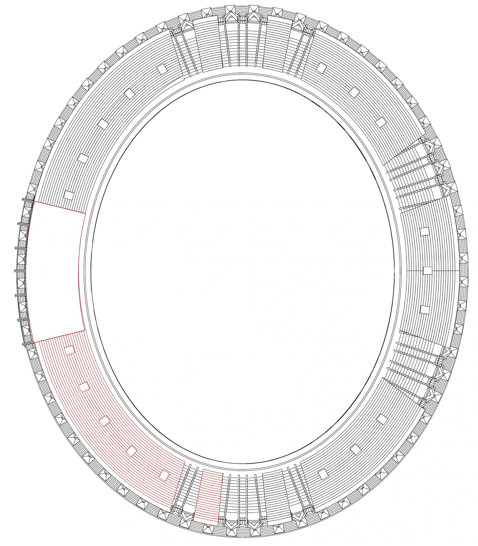 Structure conservée : plan de toiture.