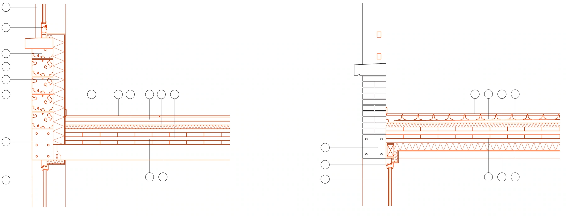 Les assemblages du plancher et de la façade.